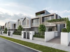 this is an artist's rendering of a row of townhouses in the suburbs