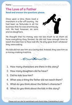 the love of a father worksheet for kids and adults with pictures on it