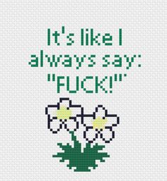 a cross stitch pattern with the words it's like i always say flickr