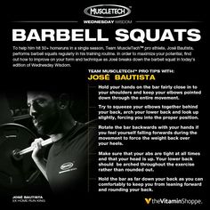 an ad for the barbell squats program with instructions on how to use it