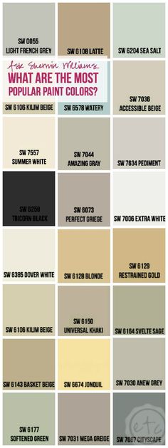 the most popular paint colors for interior walls and floors in different styles, from beige to brown