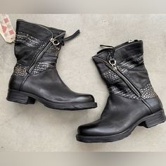 Nwt A.S.98 Boots 41 9.5-10 Nero = Black Excellent Nwt Condition See Pictures For Details Measurements Are Approximate Black Excellence, Moto Boots, See Pictures, Black Silver, Women Shoes, Boots, 10 Things, Silver, Women Shopping