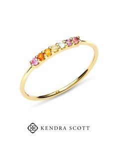 Wearing every color of the rainbow has never been so chic - or sparkly - than with the Cammie 14k Yellow Gold Band Ring in Multicolor, a playful pop to your ring stack that will last forever. Gold Band Ring, Gold Band, The Rainbow, Gold Bands