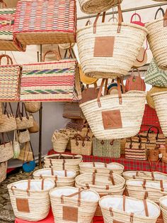 baskets are stacked on top of each other