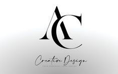 the logo for creative design is shown in black and white, with an artistic font