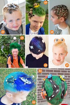 Easy Last Minute Hairstyles, Last Minute Hairstyles, Crazy Hair Ideas, Wacky Hair Day Ideas, Wacky Hair Day