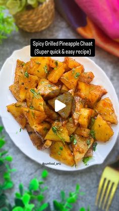 Vandana Garg on Instagram: "Spicy Grilled Pineapple Chaat
(Super quick & easy recipe)

Ingredients:
-  1 Pineapple
- 1 tbsp Butter
-  Salt to Taste
- 1 tsp Red Chilli Powder 
-  1 tbsp Sugar Powder 
-  1/2 tsp Cumin Powder
- 1/2 tsp Black Salt
-  1/2 tsp Chaat Masala
-  1 tbsp Lemon Juice
-  1 tsp Chili Tomato Ketchup
- 1 tbsp Coriander Leaves

Instruction:
1. Cut pineapple into desired shape.
2. In a grill pan, add butter and pineapple pieces. Grill them from both sides.
3. In a bowl add grilled pineapple, all spices, lemon juice, tomato ketchup and coriander leaves. Mix everything.
4. Now enjoy spicy grilled Pineapple chaat.

Follow @yumfood_artz for more healthy recipes..
Like ❤️, Comment, Share and Save..

[ Pineapple, Grilled Pineapple Recipe, Pineapple Chaat Recipe, Fruit Chaat , Spi