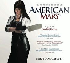 the poster for screamfest's american mary, starring actress and actor in costume