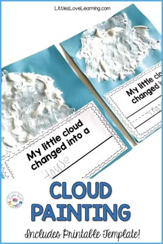 two bookmarks with the words my little cloud changed into a cloud painting