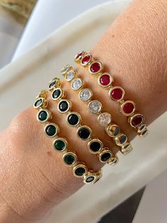 Multicircles Gemstones Gold filled 16" Bracelet Colored Gemstones, Stand Out In A Crowd, Jewel Tones, Shine Bright, Gemstone Colors, Cute Jewelry, Circles, Gold Filled, Elevate Your Style