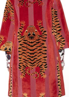 Jokhang Tiger a-line Coat - Women's Jackets & Coats - Libertine Rich Cat, Art Coat, Tiger Style, Upcycled Clothes, Beaded Necklace Diy, Fashion Aesthetics, Design Clothes, Necklace Diy, Fashion Design Clothes