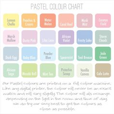 pastel color chart with different colors