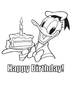 a cartoon character holding a birthday cake