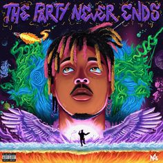 the party never ends album cover with an image of a man in front of fire