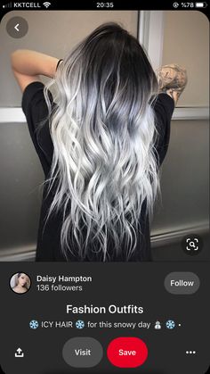 Dark To Silver Balayage, Black And Ash Blonde Balayage, White Blonde Bayalage On Brown Hair, Ice Hair Color Icy Blonde Dark Roots, Dark Root Silver Hair, Dark Brown With Silver Balayage, Platinum Grey Balayage, Black Shadow Root Platinum Blonde, Icy Hair Dark Roots