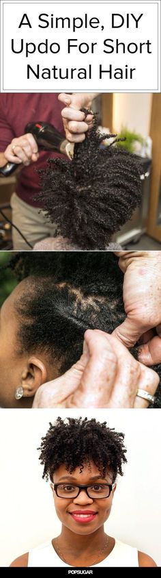 A Simple, DIY Updo That Works on Short Natural Hair Natural Hair Wash, Blond Hairs, Growing Long Natural Hair, Diy Updo, Short Natural Hair, Wash N Go, Hair Diy, Hair Wash