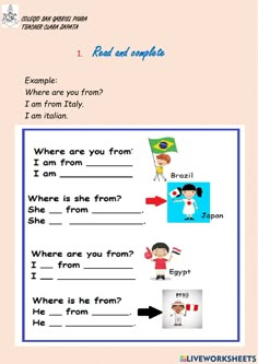 the worksheet is filled with pictures and words to help students learn how to read