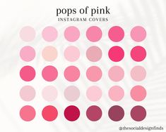 the pink instagram covers are arranged in rows and circles, all with different colors