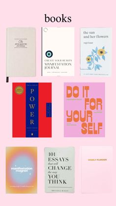 books on pink background with the words do it for your self