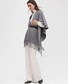 Our cinched fringe poncho is an elevated layer that's always at ease. Fringe at ends.,Imported:Imported,Fabrication:55% PES, 45% Viscose,Garment Care:Machine Washable Fringe Belted Poncho by Ann Taylor Size regular - M/L Quiet Shade Grey Women's Ponchos, Wraps, Kimonos, Fashion, Accessories, 55%, PES, 45%, Viscose, Machine, Washable Fringed Belt, Fringed Poncho, Ladies Poncho, Grey Women, Ann Taylor, Get Dressed, Effortless Style, My Style, Fabric