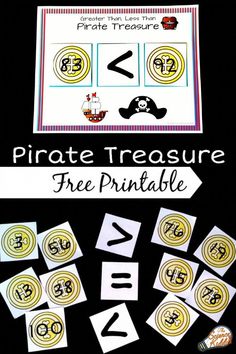 pirate treasure free printable game for kids to practice numbers and counting with the letter f