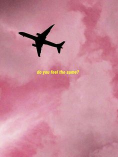 an airplane is flying in the sky with words above it that read do you feel the same?