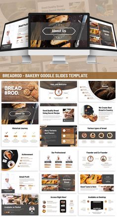 the website design for bread shop is displayed on multiple screens