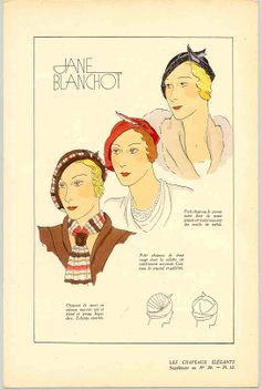 Art Deco Clothing, 1930s Hats, French Hat, Hollywood Golden Era, 1930 Fashion, Fashion Illustration Vintage, Historical Women, Flapper Girl, Vintage Icons