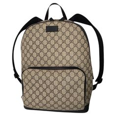 Experience luxury and sophistication with this Gucci GG Supreme Medium Eden Backpack. Made in Italy with finely crafted Gucci GG Monogram canvas, leather trimming, and silver-tone hardware. Featuring a roomy suede interior with card slots and a snap strap opening to a large slip pocket. The exterior has a frontal zipper pocket, and adjustable shoulder straps. Comes with original box and dust bag. Designer: Gucci Material: GG Supreme canvas; leather trim Serial Code: 406370.493075 Origin: Italy Measurements: 17" x 12" x 5" (wxhxd) Drop: 3" Flat Top Handle; 26" Dual Adjustable Nylon Straps Interior Lining: Suede Opening/Closure: Dual Zipper Hardware: Silver-Tone & Tonal Includes: Original Box and Dust bag, Entrupy C.O.A. Overall Condition: Very Good pre-owned condition; fraying at top handle Gg Monogram, Designer Backpacks, Backpack Purse, Canvas Leather, Monogram Canvas, Fashion Handbags, Leather Trims, Eden, Zipper Pocket