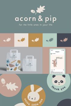 an ad for acorn and pipp, with the image of animals on it