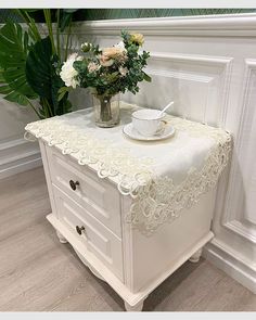 PRICES MAY VARY. Size of 15.7 × 31.5 Inch rectangle tablecloths - 1 Pack Well Workmanship - the middle of table cloths constructed of sateen jacquard fabric, and the around of table cover with delicate polyester material lace trim Nordic Style & Elegant - graceful white/gold color table top covers can decor your bedside tables, night stand, cabinet, dresser, small coffee table, washing machine, Microwave oven, refrigerator and other counter top as you need It's a great way to decorate your cozy Room Nightstand, Table Cloth Runner, Bedside Cupboard, Table Top Covers, Cabinet Dresser, Color Table, Nightstand Decor, Grey Table, Rectangle Tablecloth