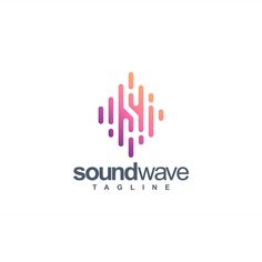 the soundwave logo is shown in pink and orange colors, with an abstract design