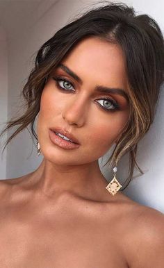 Bronze Makeup Look, Makeup Looks For Green Eyes, Bronze Makeup, Formal Makeup, Wedding Day Makeup, Neutral Makeup, Wedding Makeup Looks, Bridal Makeup Looks