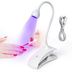 eBay Notice:this lamp has 2 types ,A type is use button to control the light ，it takes about 60s to dry out the nail gel; touch the screen to control the light ,it takes about 10-20s to dry out the nail gel Specifications Material: Metal + Plastic Wavelength: 395nm Switch: Control Switch With USB Cable Rated Power: 3w Lamp Head Material: Aluminum Alloy Rotation Angle: Any Rotation Luminous Flux: 110lm Color Temperature: 3000k-7000k Features This UV gel nail lamp is equipped with a flexible swan Gel Pedicure, Nail Dryers, Uv Nail Lamp, Swan Neck, Nail Care Routine, Led Nail Lamp, Uv Nails, Nail Dryer, Nail Lamp