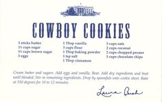 an old recipe for cowboy cookies with instructions