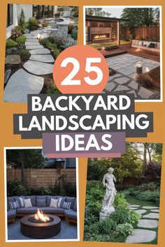 25 creative backyard landscaping ideas with paths, seating, and outdoor fire features. Small Garden Features, Small Backyard Spaces, Backyard Decking, Easy Backyard Landscaping, Tree Stump Decor, Inexpensive Landscaping, Easy Backyard