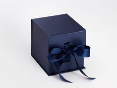 Navy Blue Large Cube Folding Gift Box Sample Mug Packaging, Magnetic Gift Box, Candle Packaging, Cosmetic Design, Candle Business, Glass Bauble, Bespoke Gifts, Gift Box Packaging, Large Gift