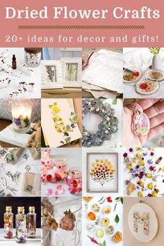 some pictures with flowers and crafts on them