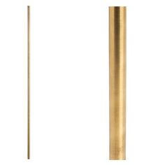 a gold colored metal pole is shown with a long, slender stick in the middle