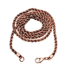 PRICES MAY VARY. DURABLE DESIGN: Constructed entirely from solid copper, this rope chain necklace withstands daily wear and resists tarnishing better than other base metals. VERSATILE STYLE: The rope-like links create a unique texture that can be worn casually or dressed up to complement a variety of outfits for any occasion. COMFORTABLE FIT: The lightweight 3mm thick copper chain is comfortable enough for all-day wear yet substantial enough to make a statement. The lobster clasp ensures a secur Copper Chain Necklace, Mens Chain, Metal Smithing, Oxidized Necklace, Rope Chain Necklace, Unisex Necklace, Of Outfits, Copper Chain, Chain Necklaces