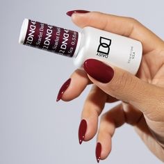 Dark Scarlet #432 – A deep oxblood scarlet for your witchy days Crimson Nail Polish, Dnd Fall Red Colors, Dark Scarlet Nails, Dnd Red Cherry, Dnd 432 Dark Scarlet, Dnd Cherry Mocha Nails, Essie Seize The Minute, Dnd Scarlet Dreams, Dnd Maroon Gel Polish