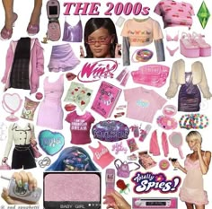 there is a collage of barbie dolls and other items on this page in the magazine