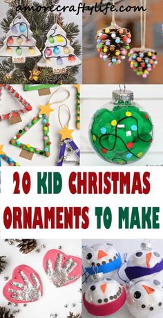 20 kid christmas ornaments to make for the kids in your home or classroom with free printables