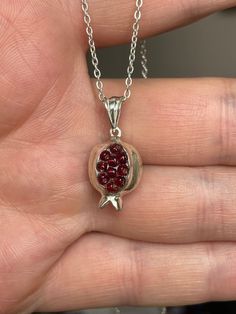 Silver Garnet Necklaces For Gifts, Armenian Jewelry, Pomegranate Necklace, Symbol Of Life, Handmade Chain, Dope Jewelry, Funky Jewelry, Jewelry Lookbook, Bijoux Diy