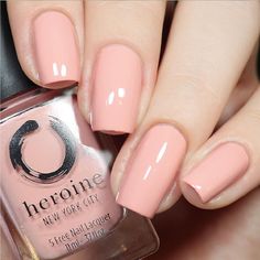 @heroine.nyc ”Blush Babe” is a dusty blush pink polish.Shown here are 2 coats and a glossy top coat.Part of “The Summer Delights” collection, available now on @heroine.nyc site for $10. Dusty Pink Nails, Dusty Pink, Blush Pink, Hot Pink, Blush