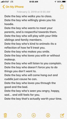 a text message that reads, date the boy who wants to meet you with his parents