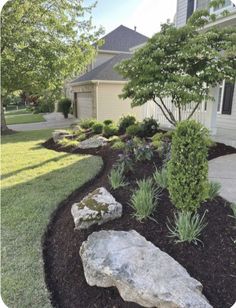 the front yard is clean and ready to be used as a landscaping area for this home