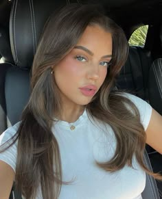 Best Fall Hair Colors, Gracie Piscopo, Hair Colour Inspo, Brunette Makeup, Brown Hair Blue Eyes