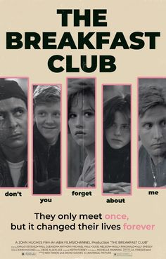 the breakfast club movie poster with four people