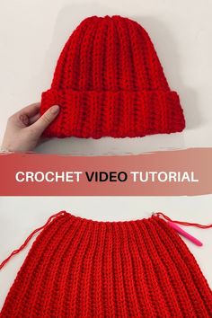 a crochet beanie is shown with the text, free crochet pattern